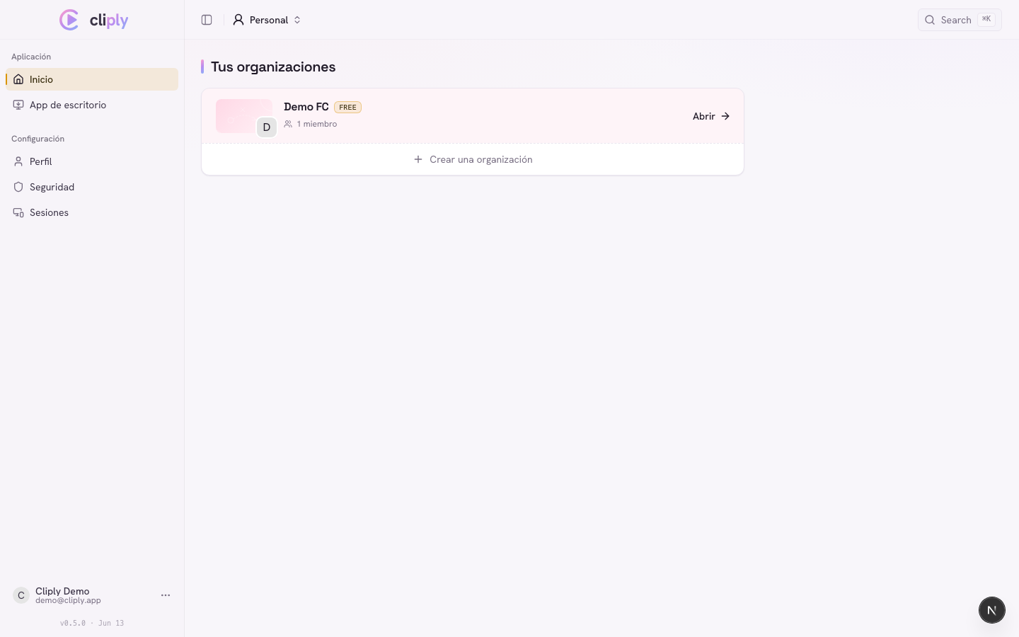 El paso de configuración de la organización durante el onboarding
